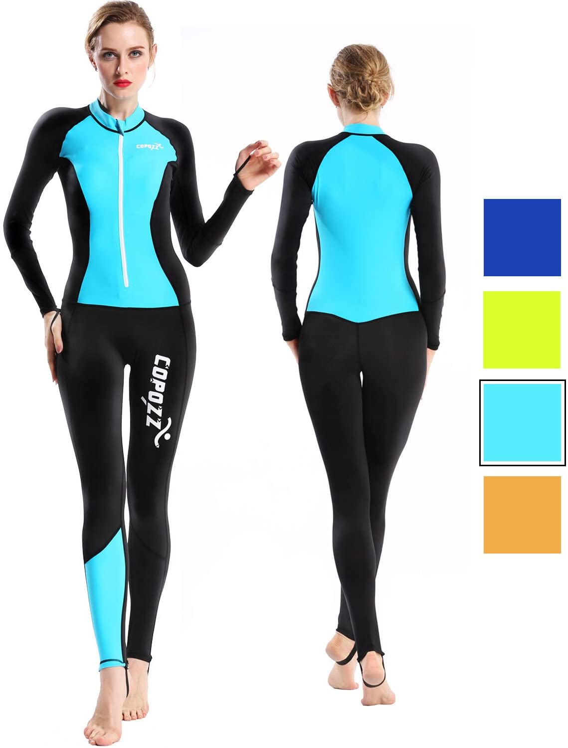 COPOZZ Diving Skin, Men Women Youth Thin Wetsuit Rash Guard- Full Body UV Protection - for Diving Snorkeling Surfing Spearfishing Sport Skin